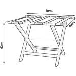 Guest room luggage rack, folding suitcase holder, white storage shelf (60x40x60 cm), bedside clothes rack
